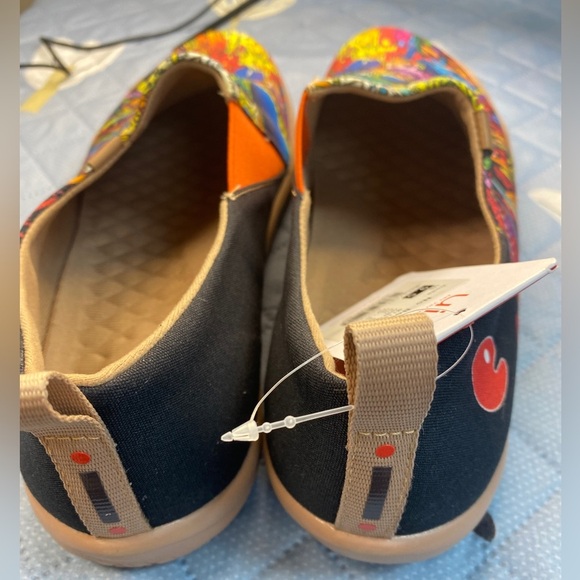 UIN Women’s Slip On Sneaker Casual Loafers Art Painted Walking Shoes - Picture 3 of 6